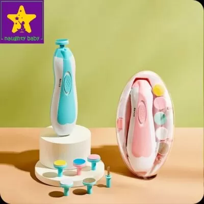 Naughty Baby Baby Nail Trimmer Electric Safe Baby Nail Clippers for Newborn Toddler Toes Fingernails, 6 Grinding Heads and LED Light,