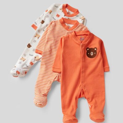 naughty babyloom 100% Pure Cotton Rompers for Newborn Baby Boys & Girls Pack of 3