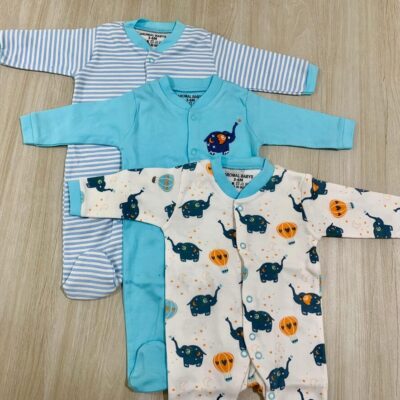 naughty babyloom 100% Pure Cotton Rompers for Newborn Baby Boys & Girls Pack of 3