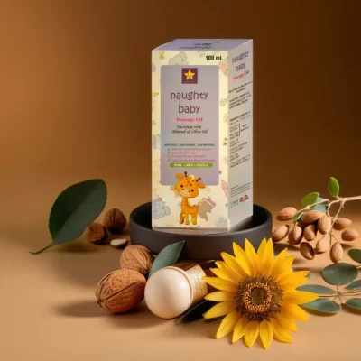 naughty baby almond olive massage oil (400 ml- Pack of 4-100ml each)